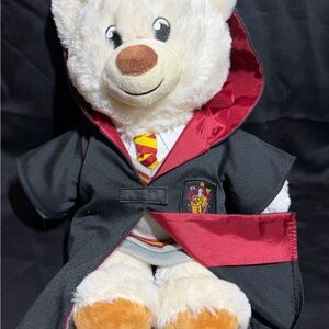 Build-A-Bear White Bear in Red and Black Wizard Robe
